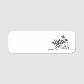 teckning om en jordbrukare eller trädgårdsmästare namnbricka