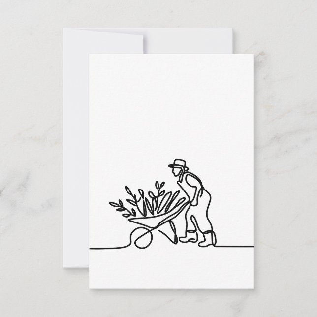 teckning om en jordbrukare eller trädgårdsmästare OSA kort (Framsida)