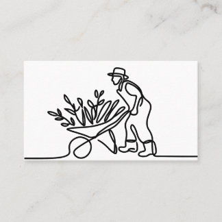 teckning om en jordbrukare eller trädgårdsmästare visitkort