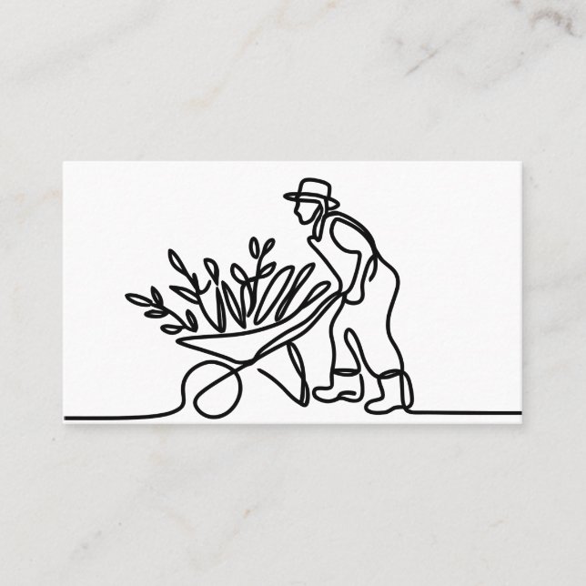 teckning om en jordbrukare eller trädgårdsmästare visitkort (Framsida)