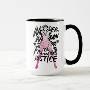 teckning över kvinnopenseltypografi mugg