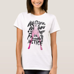 teckning över kvinnopenseltypografi tee shirt