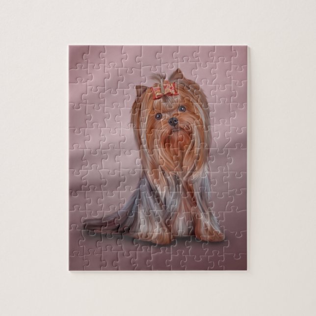 Teckning rased Yorkshire Terrier hund Pussel (Vertikal)