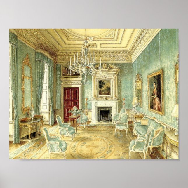 Teckning Room at Ditchley av Alexandre Serebriakof Poster (Framsidan)