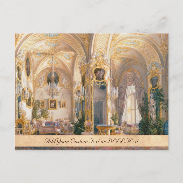 Teckning-rummet i Rococo II Stil, med cupider Vykort (Framsida)