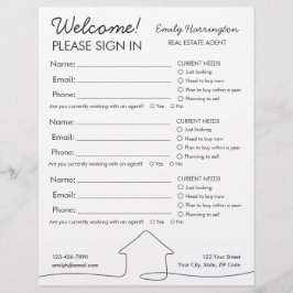 Teckning Sign In Sheet Neutral Fastighetsmäklare