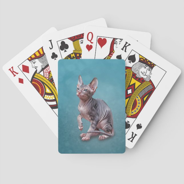 Teckning Sphynx-kattunge Casinokort (Baksidan)