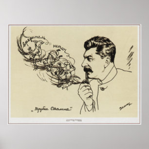 Teckning till Joseph Stalin. Poster "Stalins rör"