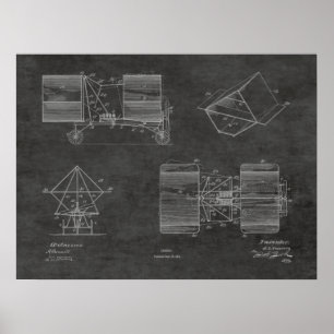 teckning-utskrift för flygplansflyget i Maskin 191 Poster