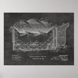 teckning-utskrift för flygplanspatenten Maskin 190 Poster