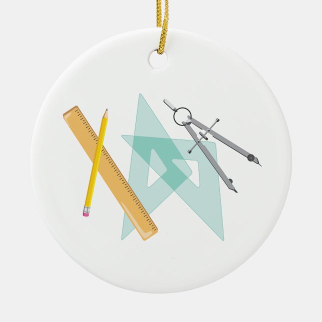 Teckning Verktyg Julgransprydnad Keramik (Framsidan)