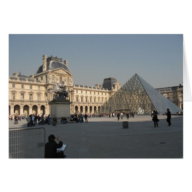 Teckning vid Louvre 2 Hälsningskort (Framsidan Horizontal)