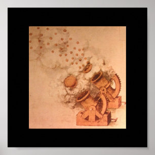 Teckningar av kanoner av Leonardo Da Vinci Poster