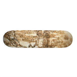 Teckningar av Leonardo Da Vinci Old School Skateboard Bräda 18 Cm