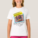 Teckningar med Bilder och text för färgstarka flic T Shirt<br><div class="desc">Färgfulla mallskjortor för flickor anpassade Med ditt eget foto, Text, Emoji eller någon form av bild. Underbar för Bachelorette-partiet, Birthday, Girl party, Sports Events, Friends Reunion. Anpassa det enkelt att lägga till egna foton, urklipp, logotyper eller bilder. Skriva texten med vilket teckensnitt, storlekare och färg som helst, välj en annan...</div>