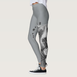 Teckningen av djur konst för den Pitbull hunden Leggings
