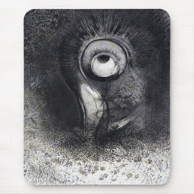 Teckningen The Origins av Odilon Redon Musmatta (Framsidan)