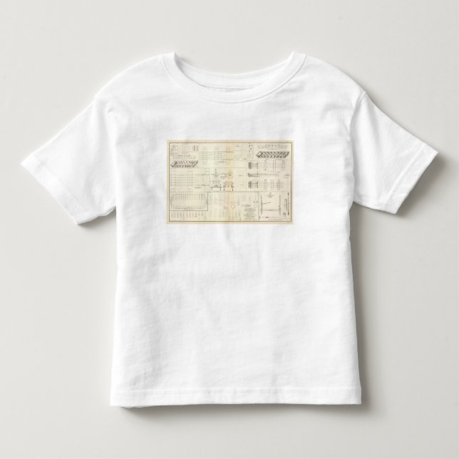 Teckningfartyg, överbryggar, vagnar, projektilar t shirt (Framsida)