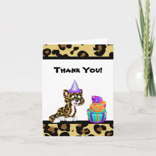 Teckningskort för leopard på djur tack kort