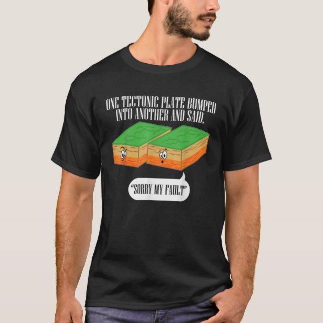 Tectoniskt platt, underlig jordbävning - tyvärr mi t shirt (Framsida)