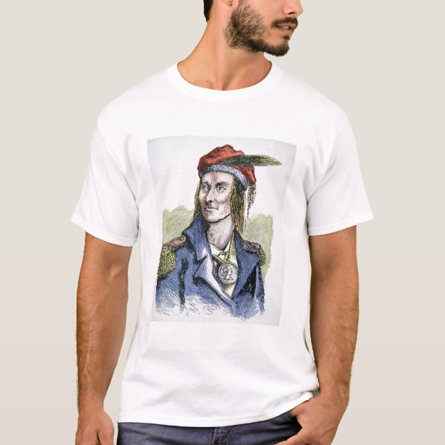Tecumseh (1768-1813) (färgad gravyr) t shirt (Framsida)