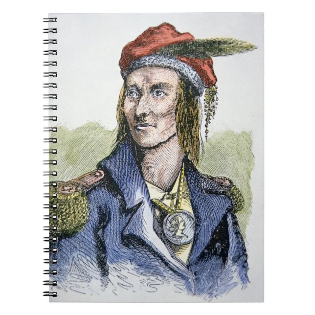 Tecumseh (1768-1813) (färglagd gravyr) anteckningsbok (Framsidan)