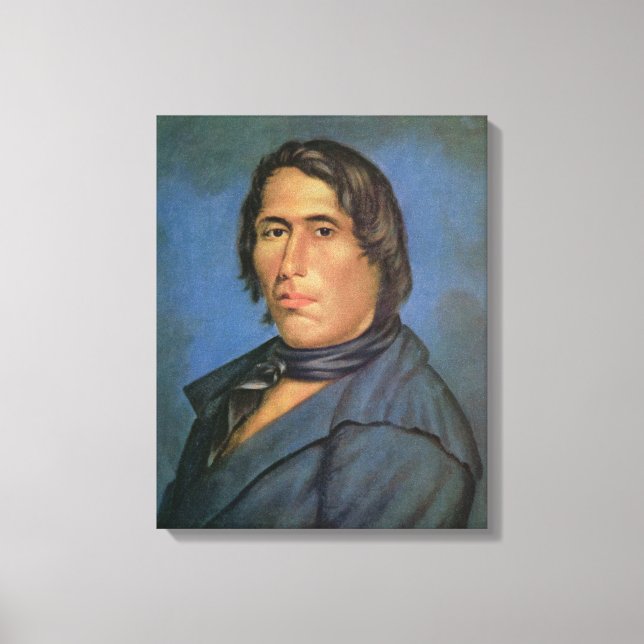 Tecumseh (1768-1813) (olja på arbetsyta) canvastryck (Framsida)