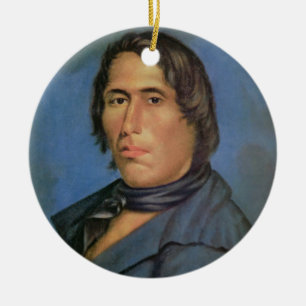 Tecumseh (1768-1813) (olja på kanfas) julgransprydnad keramik