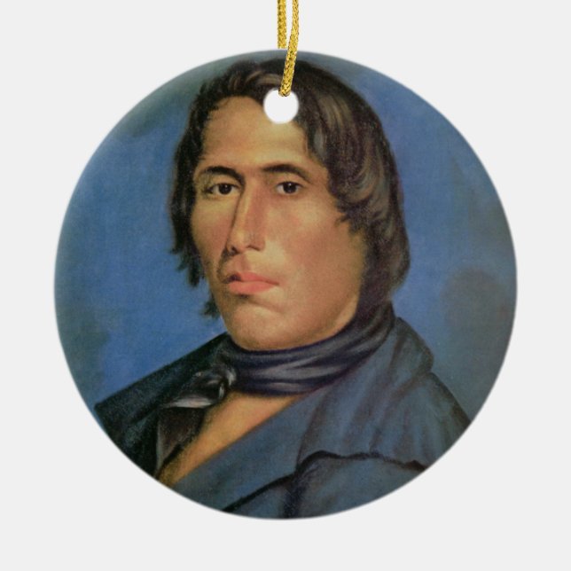 Tecumseh (1768-1813) (olja på kanfas) julgransprydnad keramik (Framsidan)