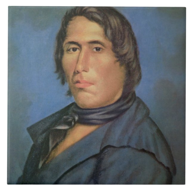 Tecumseh (1768-1813) (olja på kanfas) kakelplatta (Framsidan)