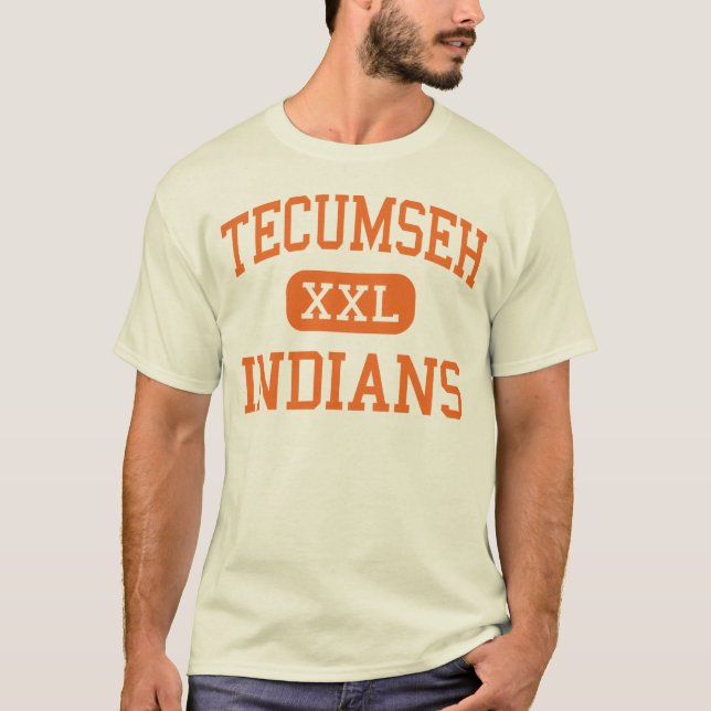 Tecumseh - indier - kick - Tecumseh Michigan T-shirt (Framsida)
