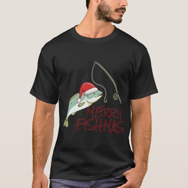 Ted åker fiske jul t shirt (Framsida)