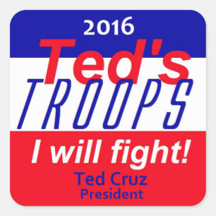 Ted Cruz 2016 Fyrkantigt Klistermärke