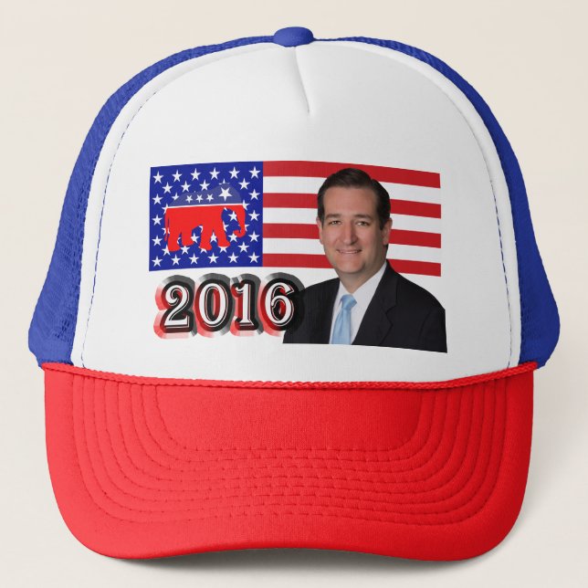 Ted Cruz 2016 - USA Flagga & Elephant Keps (Framsida)