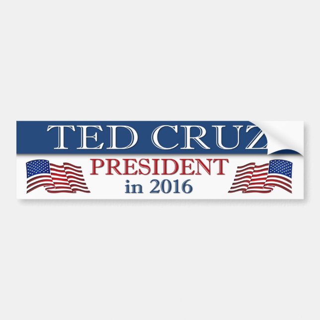 Ted Cruz President 2016 Patriotic Bildekal (Framsidan)