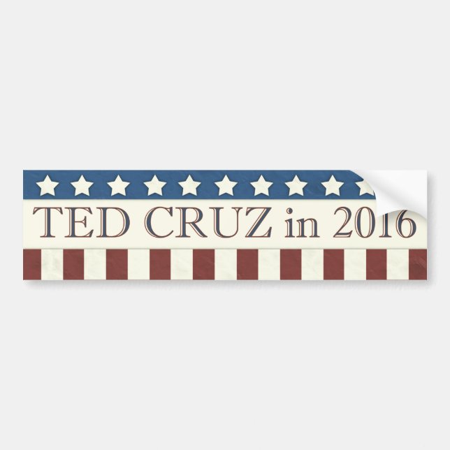 Ted Cruz President 2016 Stars Rand Bildekal (Framsidan)
