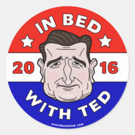 Ted Cruz Sticker, i Bed med Ted 2016 Runt Klistermärke