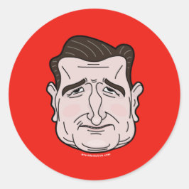 Ted Cruz Tecknad Ansikte Sticker Runt Klistermärke