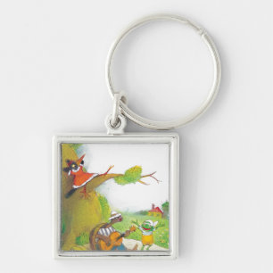 Ted, Ed och Caroll picknicken 1 Fyrkantig Silverfärgad Nyckelring