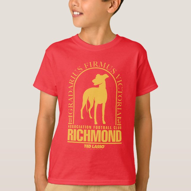 Ted Lasso | AFC Richmond Guld Arched Logotyp T Shirt (Framsida)