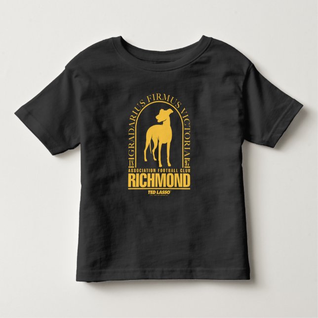 Ted Lasso | AFC Richmond Guld Arched Logotyp T Shirt (Framsida)