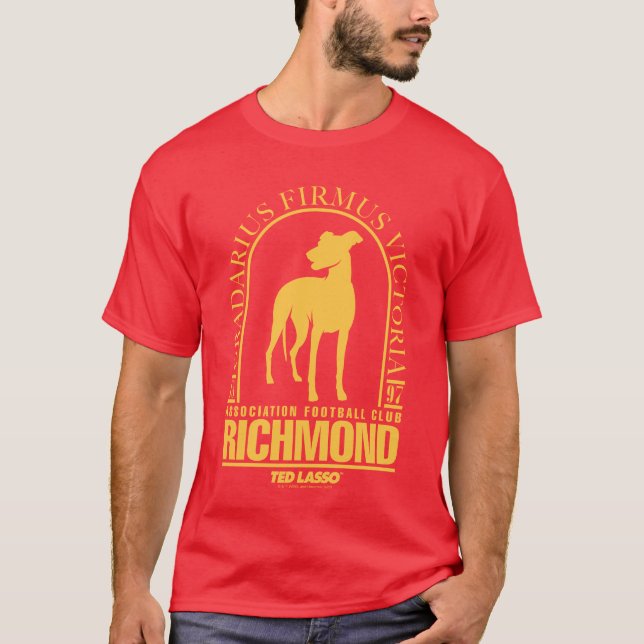 Ted Lasso | AFC Richmond Guld Arched Logotyp T Shirt (Framsida)