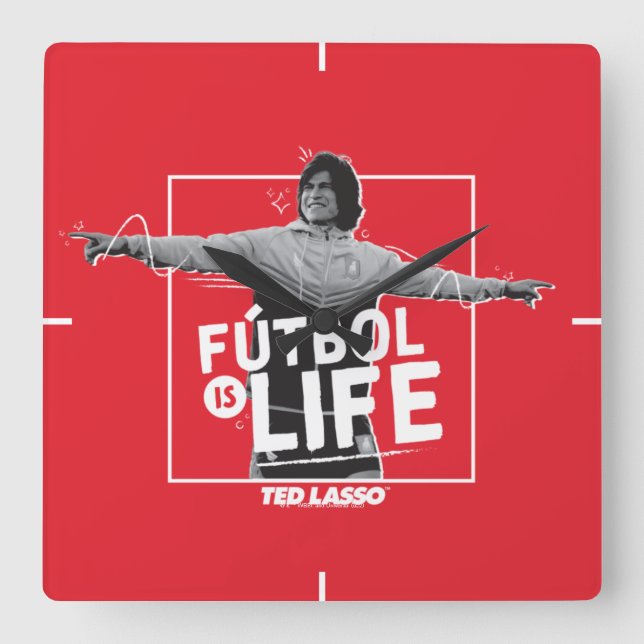 Ted Lasso | Dani Rojas Fútbol is Life Fyrkantig Klocka (Framsida)