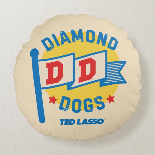 Ted Lasso | Diamond Dogs Pennant Graphic Rund Kudde (Framsidan)