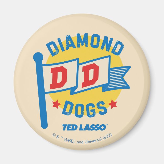 Ted Lasso | Diamond Hundar Pennant Graphic Magnet (Framsidan)
