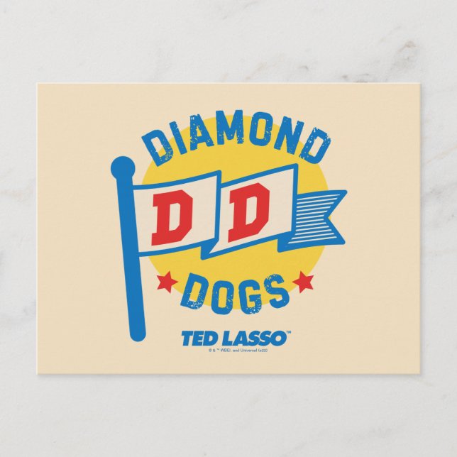Ted Lasso | Diamond Hundar Pennant Graphic Vykort (Framsida)