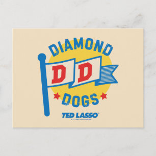 Ted Lasso Diamond Hundar Pennant Graphic Vykort