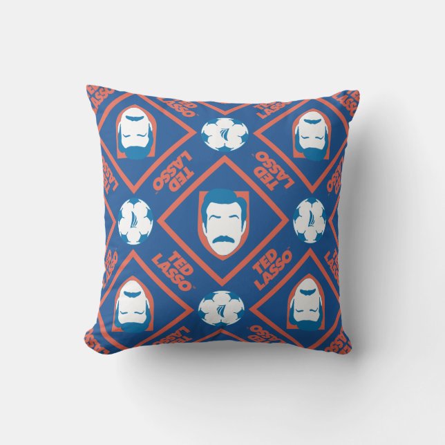 Ted Lasso | Face and Ball Diamond Pattern Kudde (Framsida)