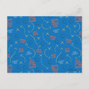 Ted Lasso He's Here He's There Playbook-mönster Vykort