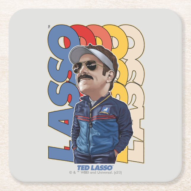 Ted Lasso | Lasso Bobblehead Underlägg Papper Kvadrat (Framsidan)